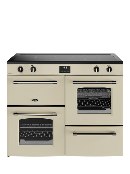 Belling Farmhouse 110cm Electric Induction Hob Range Cooker, Cream, Cream