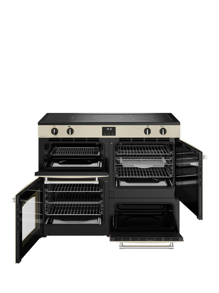 Belling Farmhouse 110cm Electric Induction Hob Range Cooker, Cream - view 2, Cream