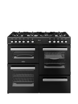 Belling Cookcentre 100cm Dual Fuel Gas Hob Range Cooker, Black, Black