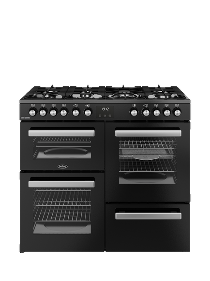 Belling Cookcentre 100cm Dual Fuel Gas Hob Range Cooker, Black, Black