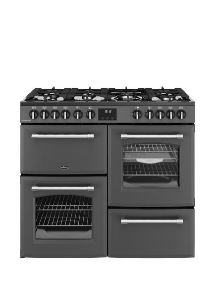Belling Farmhouse 100DF Dual Fuel Range Cooker, Anthracite, Anthracite