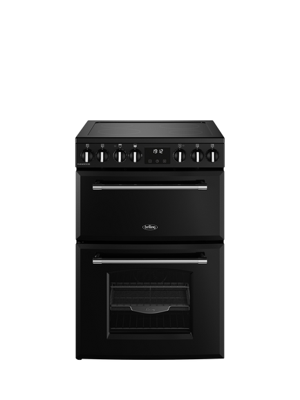 Belling Farmhouse 60cm Electric Range Cooker, Black, Black