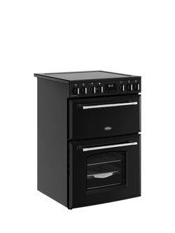 Belling Farmhouse 60cm Electric Range Cooker, Black - view 2, Black