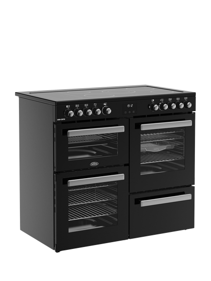 Belling Cookcentre 100cm Electric Ceramic Hob Range Cooker, Black - view 2, Black