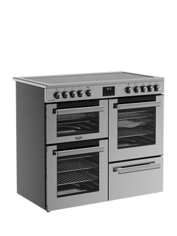 Belling Cookcentre 100E Electric Range Cooker with Ceramic Hob, Stainless - view 2, Stainless