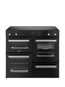 Belling Cookcentre 100cm Electric Induction Hob Range Cooker, Black, Black