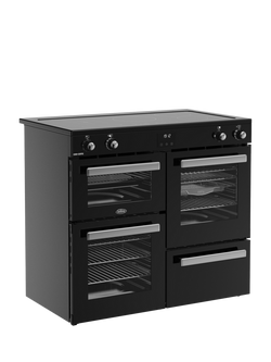 Belling Cookcentre 100cm Electric Induction Hob Range Cooker, Black - view 2, Black