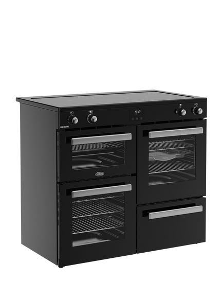 Belling Cookcentre 100cm Electric Induction Hob Range Cooker, Black - view 2, Black