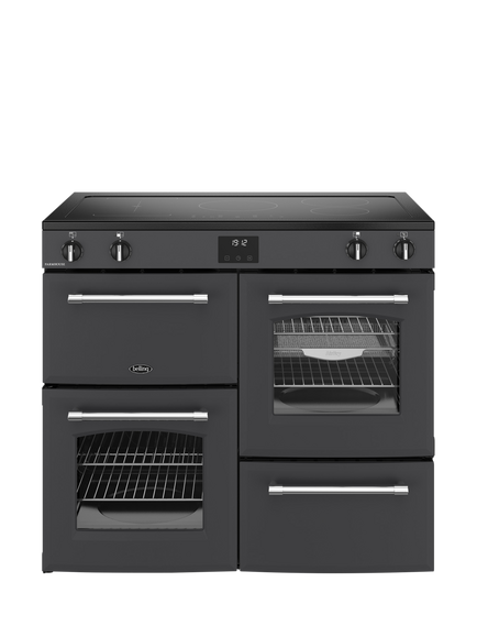 Belling Farmhouse 100cm Electric Induction Hob Range Cooker, Anthracite, Anthracite