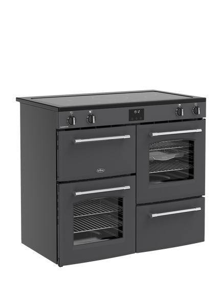 Belling Farmhouse 100cm Electric Induction Hob Range Cooker, Anthracite - view 2, Anthracite