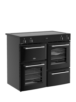 Belling Farmhouse 100cm Electric Induction Hob Range Cooker, Black - view 2, Black