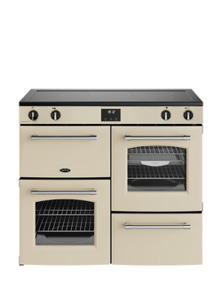 Belling Farmhouse 100cm Electric Induction Hob Range Cooker, Cream, Cream