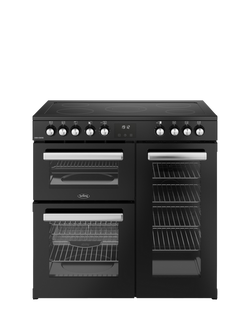 Belling Cookcentre 90cm Electric Ceramic Hob Range Cooker, Black, Black