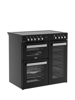 Belling Cookcentre 90cm Electric Ceramic Hob Range Cooker, Black - view 2, Black