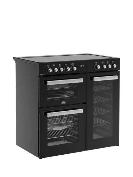 Belling Cookcentre 90cm Electric Ceramic Hob Range Cooker, Black - view 2, Black