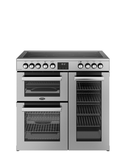 Belling Cookcentre 90cm Electric Ceramic Hob Range Cooker, Stainless, Stainless