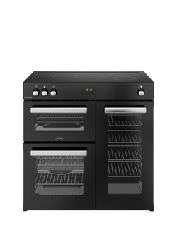 Belling Cookcentre 90cm Electric Induction Hob Range Cooker, Black, Black