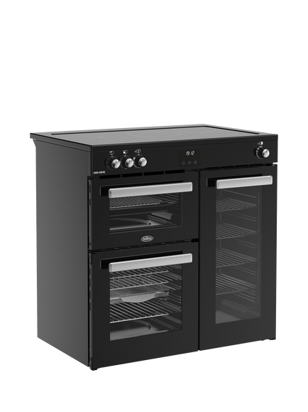 Belling Cookcentre 90cm Electric Induction Hob Range Cooker, Black - view 2, Black
