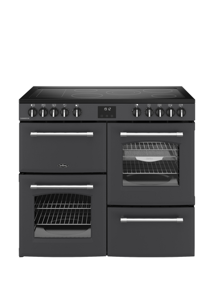 Belling Farmhouse 100cm Electric Ceramic Hob Range Cooker, Anthracite, Anthracite