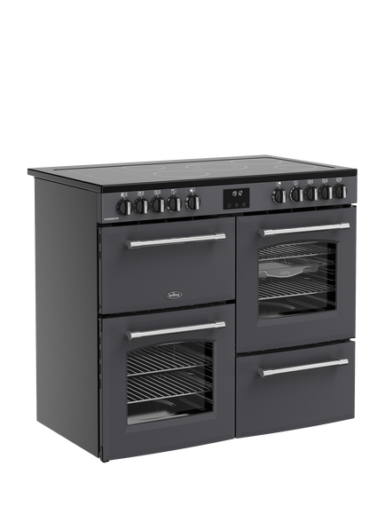 Belling Farmhouse 100cm Electric Ceramic Hob Range Cooker, Anthracite - view 2, Anthracite