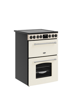 Belling Farmhouse 60cm Electric Ceramic Hob Range Cooker, Cream - view 2, Cream
