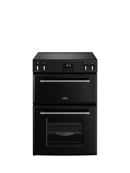 Belling Farmhouse 60cm Electric Induction Hob Range Cooker, Black, Black