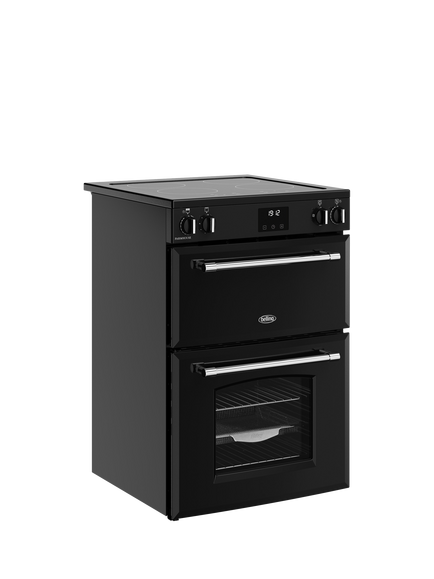 Belling Farmhouse 60cm Electric Induction Hob Range Cooker, Black - view 2, Black
