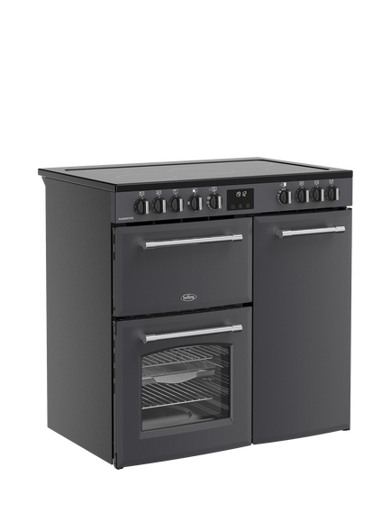 Belling Farmhouse 90cm Electric Ceramic Hob Range Cooker, Anthracite - view 2, Anthracite