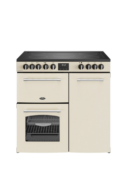 Belling Farmhouse 90cm Electric Ceramic Hob Range Cooker, Cream, Cream