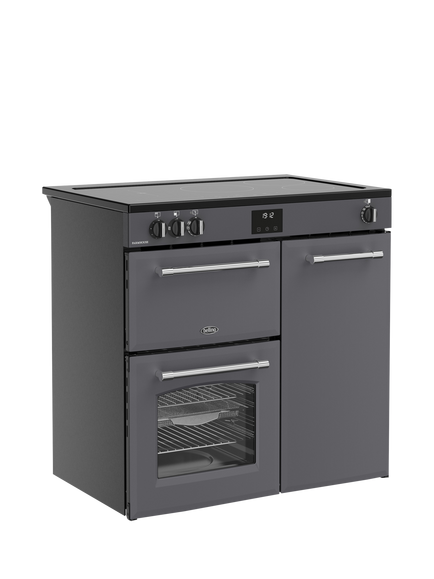 Belling Farmhouse 90cm Electric Induction Hob Range Cooker, Anthracite - view 2, Anthracite