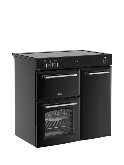 Belling Farmhouse 90cm Electric Induction Hob Range Cooker, Black - view 2, Black