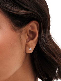 Simply Silver Cubic Zirconia Classic Round Stud Earrings, Pack of 3, Silver - view 2, Silver