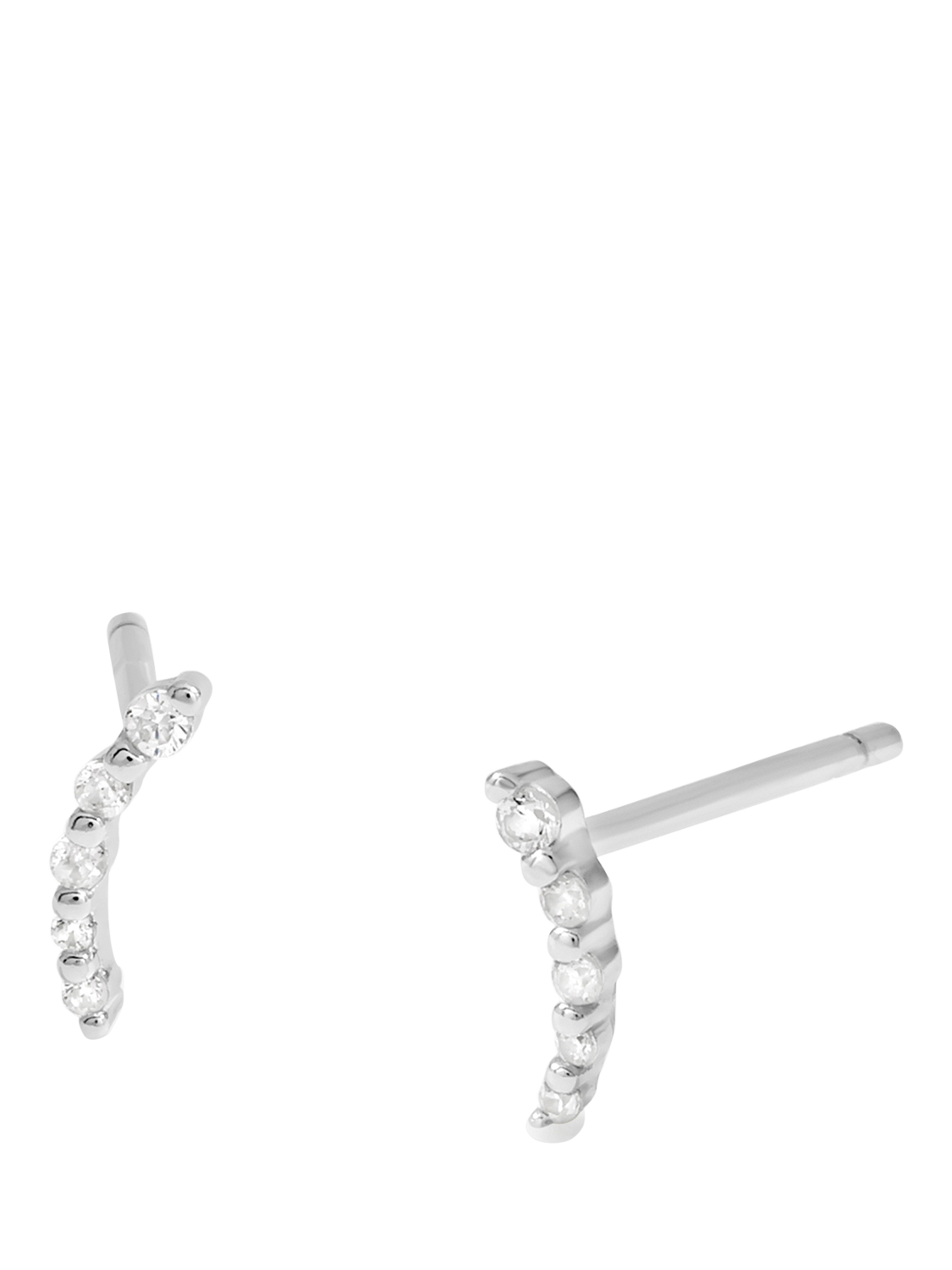 Product image 1 of 1, which shows Simply Silver Cubic Zirconia Fine Climber Earrings, Silver