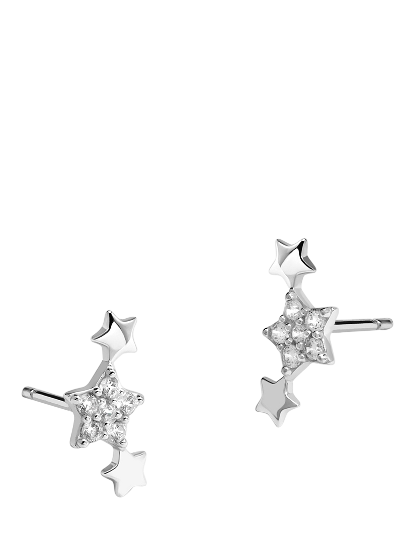 Product image 1 of 2, which shows Simply Silver Cubic Zirconia Mini Star Climber Earrings, Silver