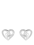 Simply Silver Heart Knot Stud Earrings, Silver