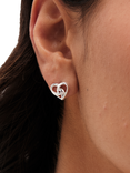 Simply Silver Heart Knot Stud Earrings, Silver