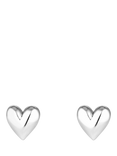 Simply Silver Polished Heart Stud Earrings, Silver
