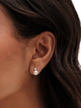 Simply Silver Pearl and Cubic Zirconia Stud Earrings, Silver