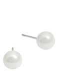 Simply Silver 925 Pearl Stud 8mm Earrings, Silver