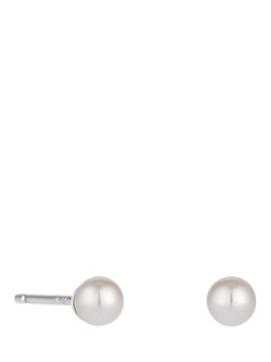 Simply Silver Pearl Stud Earrings, Silver, Silver