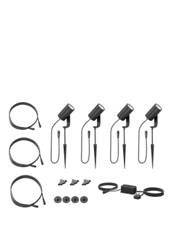 Philips Hue Lily Outdoor Spotlight Base Unit, Extension & x4 Lily Spotlights, Black - view 2, Black Black