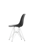 Vitra Eames RE DSR Recycled Plastic Chair, Chrome Legs, Black