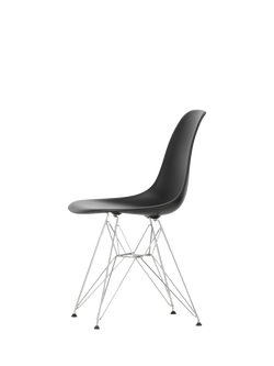 Vitra Eames RE DSR Recycled Plastic Chair, Chrome Legs - view 2, Black