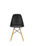 Vitra Eames RE DSW Recycled Plastic Chair, Wood Legs, Black