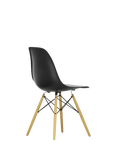 Vitra Eames RE DSW Recycled Plastic Chair, Wood Legs, Black