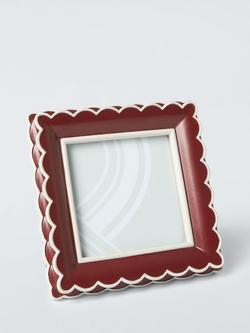 John Lewis Multi Scallop Hand Painted Photo Frame, 4 x 4" (10 x 10cm), Red