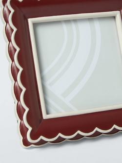 John Lewis Multi Scallop Hand Painted Photo Frame, 4 x 4" (10 x 10cm) - view 2, Red