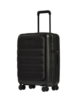 Antler Icon Stripe Pocket 4-Wheel 56cm Cabin Case, Black