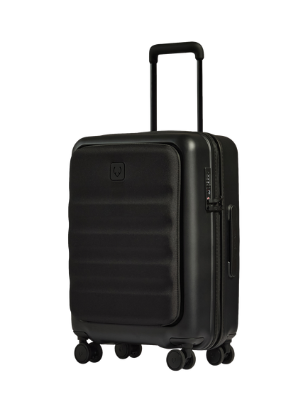 Antler Icon Stripe Pocket 4-Wheel 56cm Cabin Case, Black