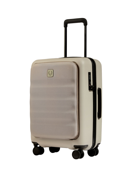 Antler Icon Stripe Pocket 4-Wheel 56cm Cabin Case, Taupe
